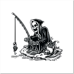 I Will Never Stop Fishing Funny Fisher Skeleton Posters and Art